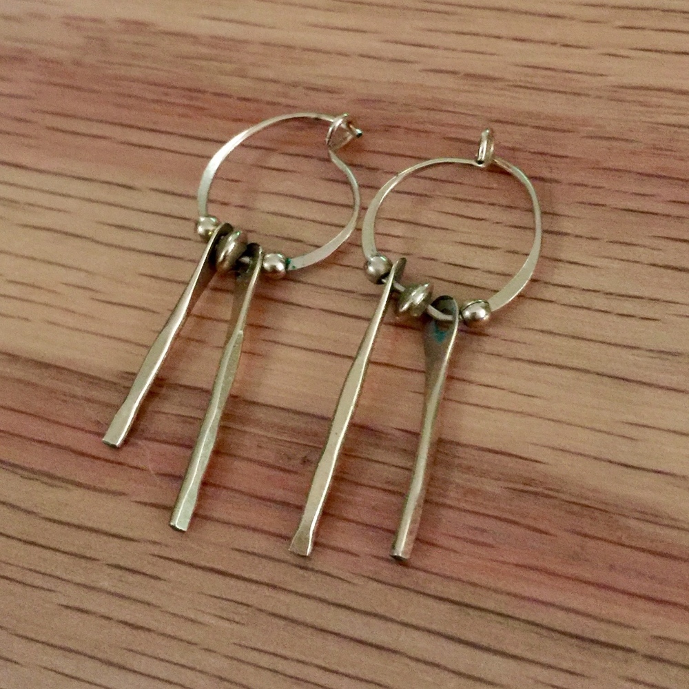 Small Gold Hoops with Dangle